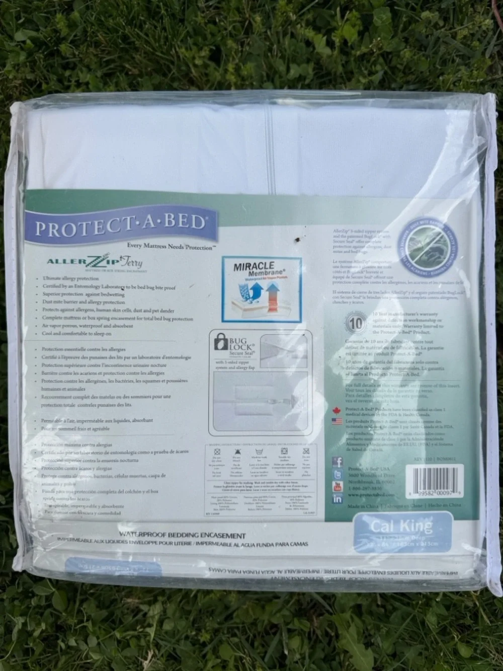 Miracle Protect-A-Bed AllerZip Terry Mattress Encasement - White